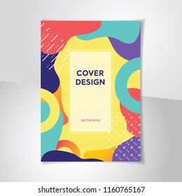 Colorful vivid abstract creative design cover background A4 proportion with space for text