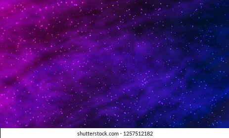 Colorful vivid background. Night starry sky. Northern lights. Nebula full of stars. Outer space. Vector, eps 10.