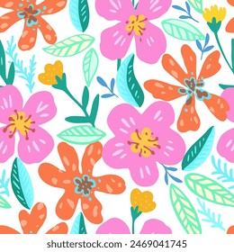 Colorful vivid psychedelic tropical seamless pattern. Illustration for design