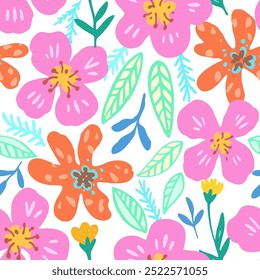 Colorful vivid psychedelic tropical seamless pattern. Illustration for design