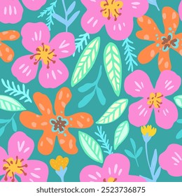 Colorful vivid psychedelic tropical seamless pattern. Illustration for design