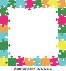 colorful vivid puzzle frame background