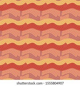 colorful vivid seamless geometric organic pattern tile with decorative stripes and polk dots for textile, fabric, covers, print, clothes, wrapping paper and creative surface designs. 