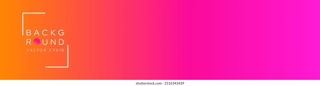 Colorful vivid summer pink and orange gradient background banner vector design