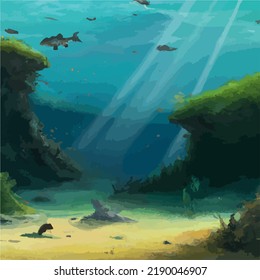 A colorful and vivid surreal ocean seascape