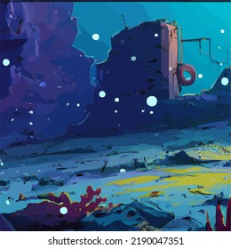 A colorful and vivid surreal ocean seascape