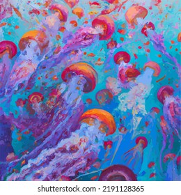 A colorful and vivid surreal ocean seascape