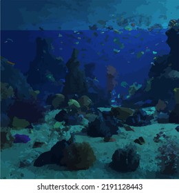 A colorful and vivid surreal ocean seascape