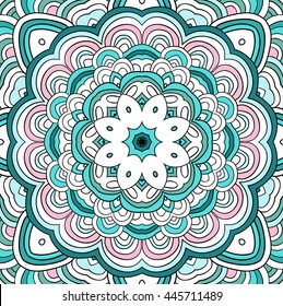 Colorful vivid vector abstract hand-drawn pattern. Hand drawn wave background. Adult Coloring Books
