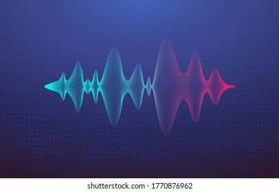 Colorful voice wave template. Vector illustration. EPS 10