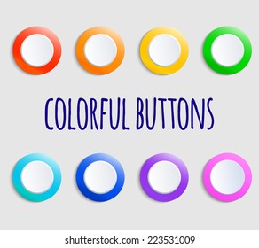 colorful volume buttons with shadows