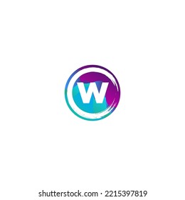 Colorful W letter logo design template elements. Modern abstract digital alphabet letter logo. Vector illustration. Colorful letter logo, Tachnology logo.