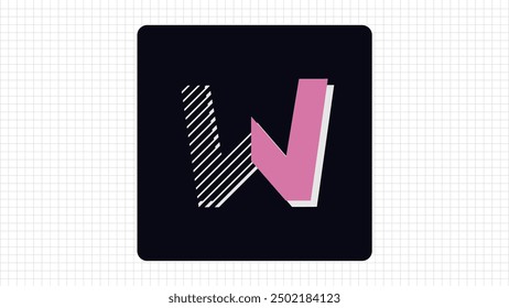 Colorful W Letter Vector Logo, Stylish Gradient Lines Logo Sign W Letter, W Character Logo Symbol