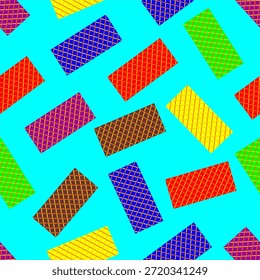 Farbige Wafer nahtlose Muster. Spaß Wafer Muster Hintergrund. Süßes Wafermuster-Design.
Spielerisches Waferkeksmuster.