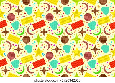 Patrón inconsútil de la oblea colorida. Fondo divertido del patrón de la oblea. Lindo patrón de textura de oblea. Patrón de comida de oblea juguetona.