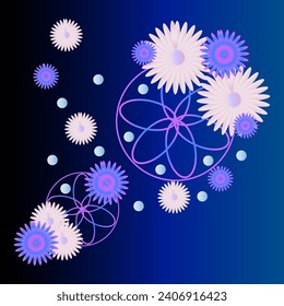 colorful wallpaper, beautiful flower design, 
