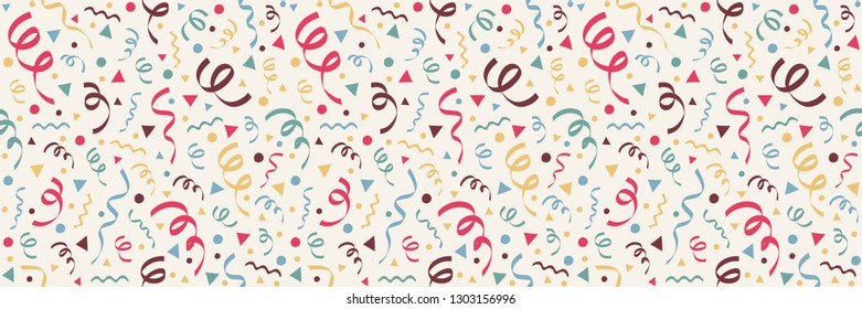 Colorful wallpaper with confetti for bithday, carnival and photobooth party. Vector