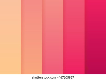 Colorful warm material design style wallpaper pattern with orange, pink and red stripes