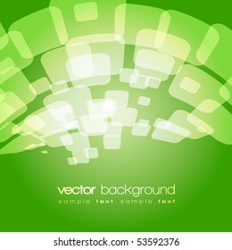Colorful warped sqares vector with text