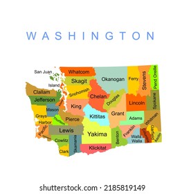 Colorful Washington State Vector Map Silhouette Stock Vector (Royalty ...