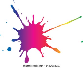 Colorful water color And white background