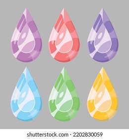 Colorful Water Drop Jewel. Geometric Gemstone Vector