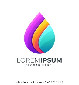 colorful water drop logo design, vector file eps 10