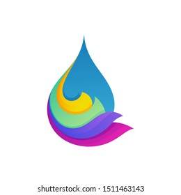 colorful water drop logo vector template