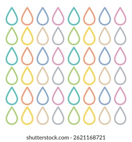 Colorful Water Drop Pattern Vector, Abstract Raindrop Design for Backgrounds and Textures
