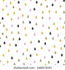 Colorful Water drop seamless pattern. Vector background. Seamless rain drops pattern background