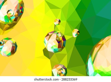 Colorful water drops abstract shape vector background