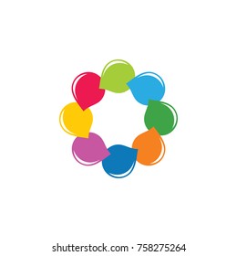 colorful water drops in circle symbol vector