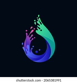 Colorful Water Logo Premium Vector Stock Vector (Royalty Free) 2065381991