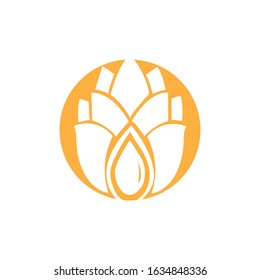 colorful water with lotus logo design vector template