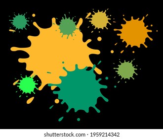 Colorful water splash illustration design isolated on black background