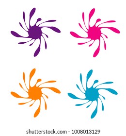 colorful water splash swirl abstract icon design illustration