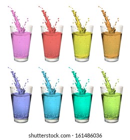 Colorful water splash. Vector design 