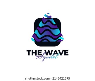 Colorful Water Wave Logo in Triangle Shape. Wave Logo Symbol or Icon