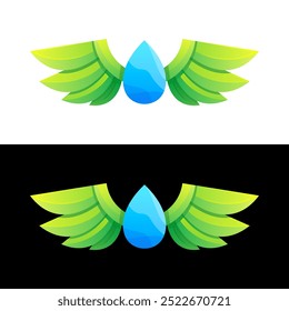 colorful water wings   logo design 