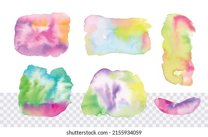 Colorful watercolor abstract splash isolated on white background