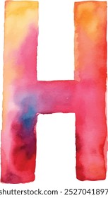 Colorful watercolor aquarelle font type handwritten hand draw doodle abc alphabet letters