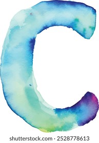 Colorful watercolor aquarelle font type handwritten hand draw doodle abc alphabet letters