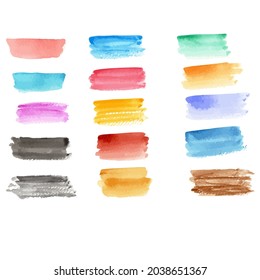colorful watercolor background. real watercolor. brush paint stroke striped. hand drawn elements for design. vector illustration