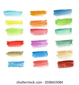 colorful watercolor background. real watercolor. brush paint stroke striped. hand drawn elements for design. vector illustration