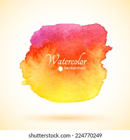 Colorful watercolor background, watercolor texture, colorful hand-drawn vector banner