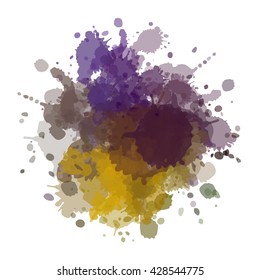 Colorful watercolor background. Watercolor vector texture, stains, splatter, splash.