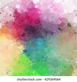 Colorful watercolor background. Watercolor vector texture, stains, splatter, splash.