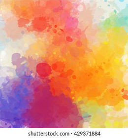 Colorful Watercolor Background. Watercolor Vector Texture, Stains, Splatter, Splash.