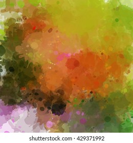 Colorful watercolor background. Watercolor vector texture, stains, splatter, splash.
