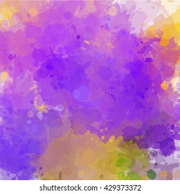 Colorful watercolor background. Watercolor vector texture, stains, splatter, splash.